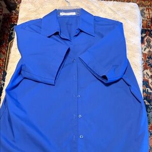 Foxcroft Men's Vibrant Blue Button Down Shirt